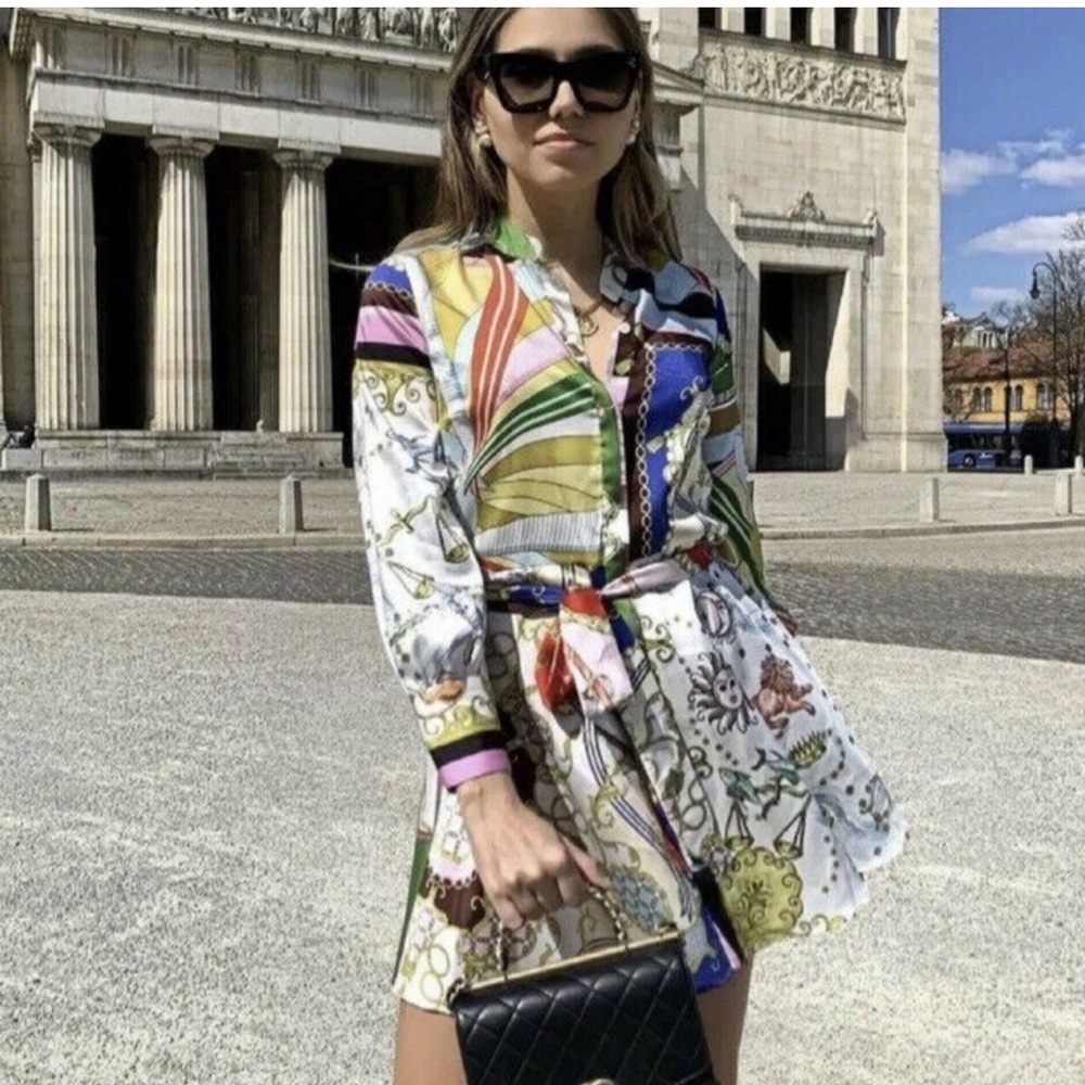 Zara Multicolor Long Sleeve Dress - Picture 5 of 15